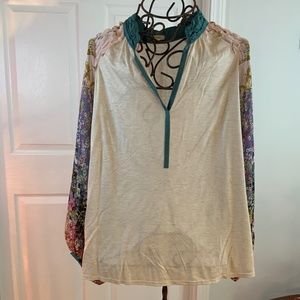 TINY FLORAL BOHO BELL SLEEVES TOP PLUS SIZE 3X